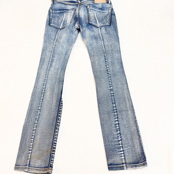 One Awesome Skinnies Super Low Waist Short Rise Ripped Denim Jeans Size 28 - Picture 3 of 10